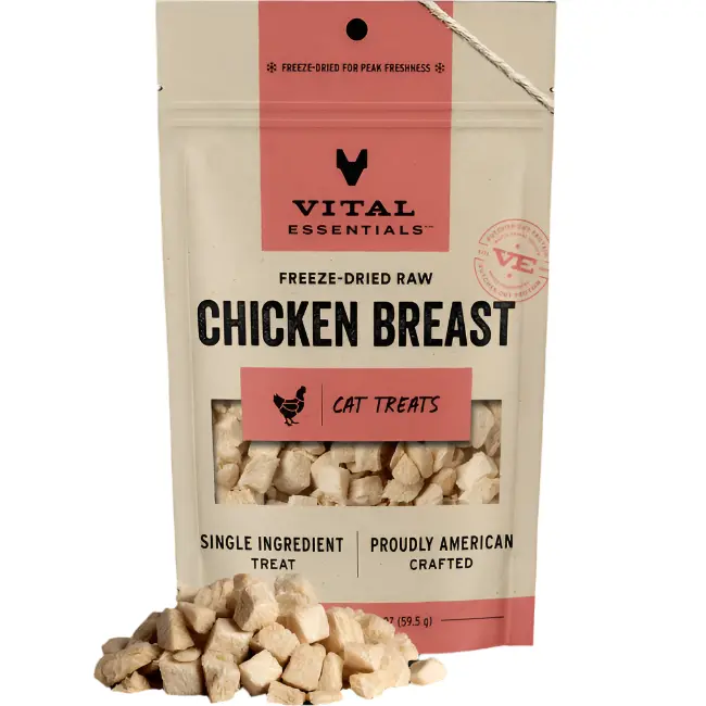 Vital Essentials Chicken Breast Freeze-Dried Cat Treats – 2.1 Oz 1