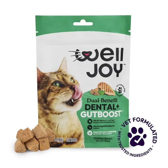 Welljoy Dental+ Cat Supplement – 3.2 Oz (120 Count) Oral Health Formula 1
