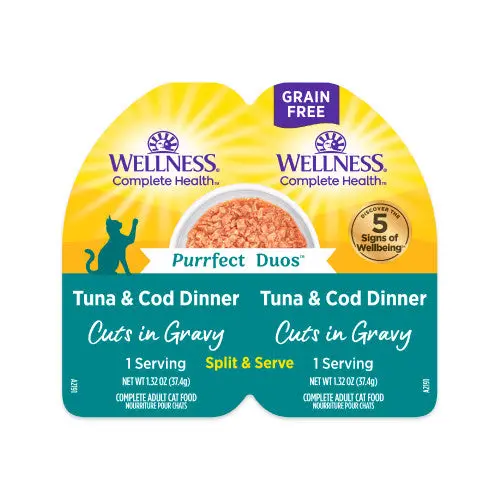 Wellness Complete Health Purrfect Duos Wet Cat Food – Tuna & Cod In Gravy, 2.64 Oz 1