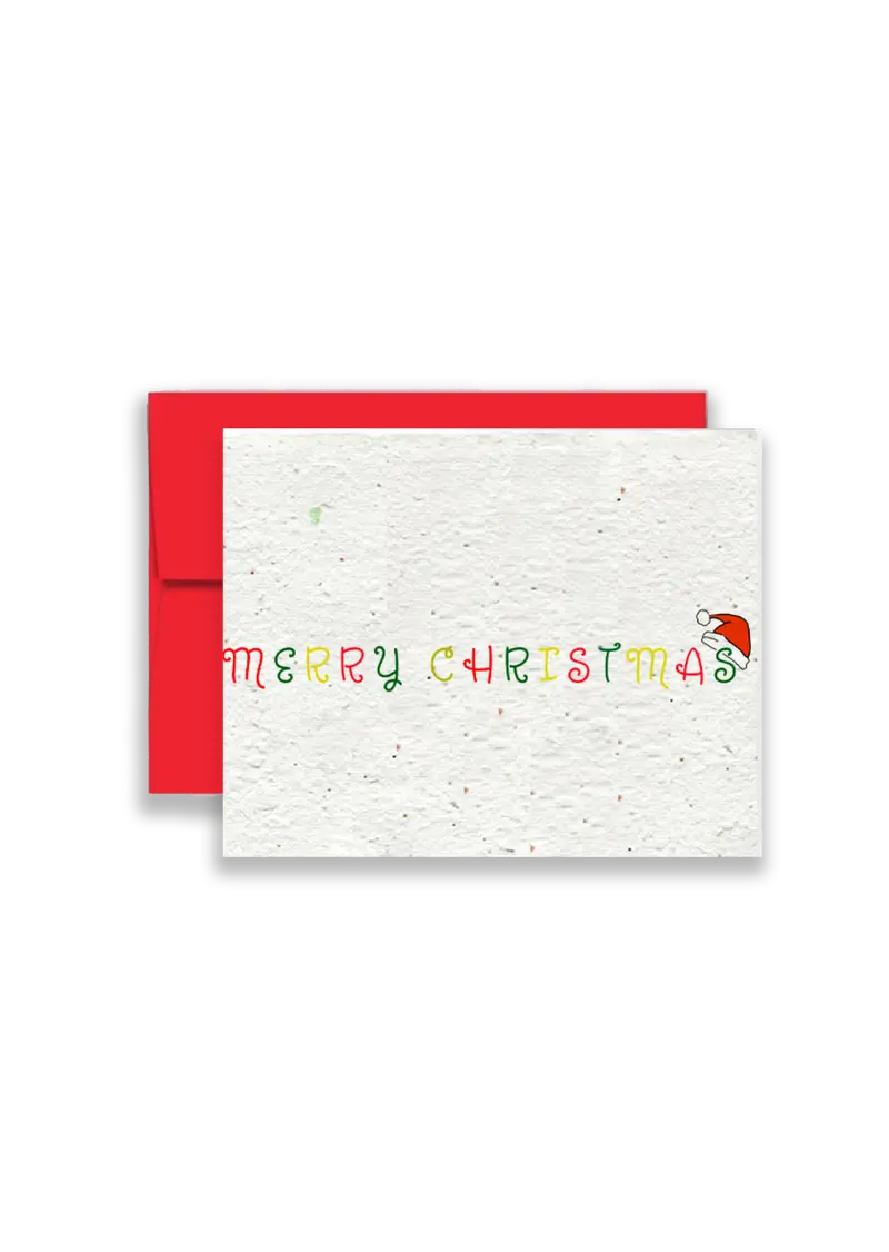 Whimsical Merry Christmas – Eco-Conscious Wildflower Seed Card 1