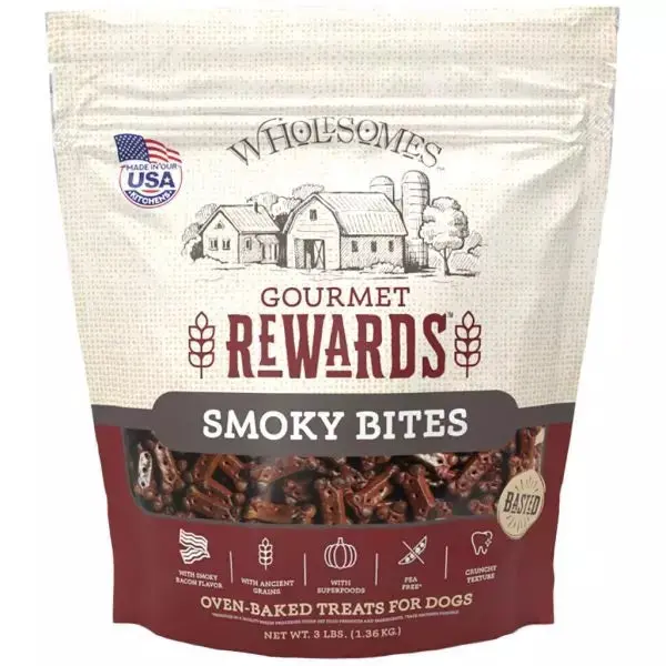 Wholesomes Gourmet Rewards Smoky Bites – Natural Dog Treats, 3 Lb Bag 1