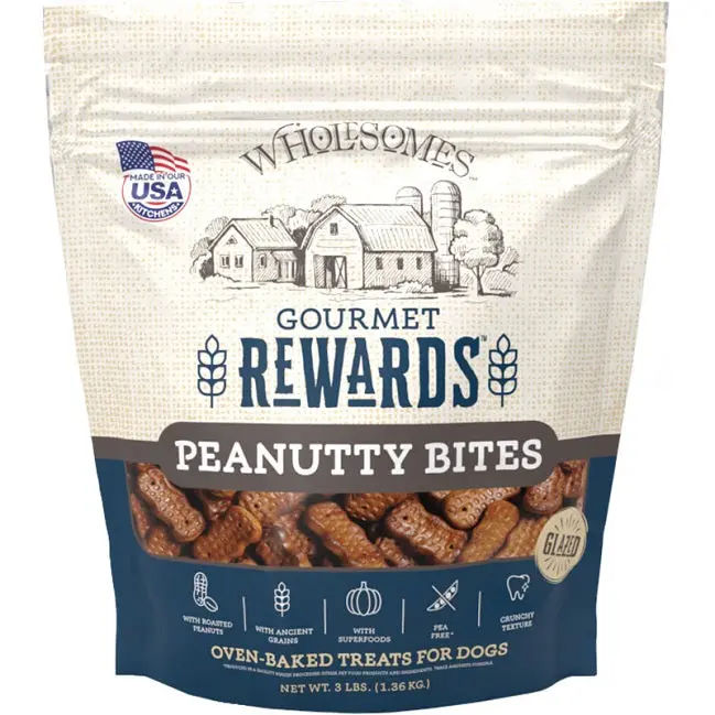Wholesomes Peanutty Bites – Gourmet Dog Treats, 3 Lb Bag 1