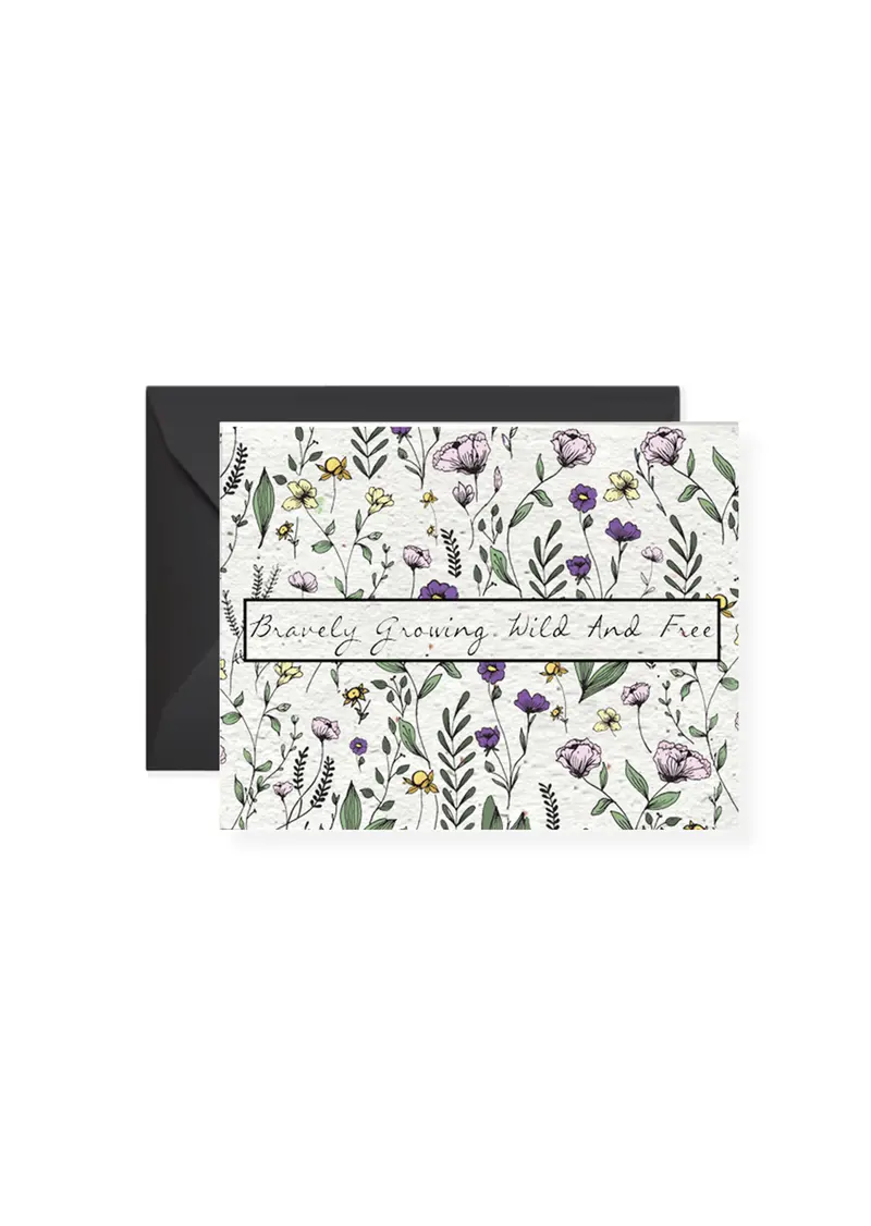 Wildflower Meadow Bravery Card On Plantable Seed Paper 1
