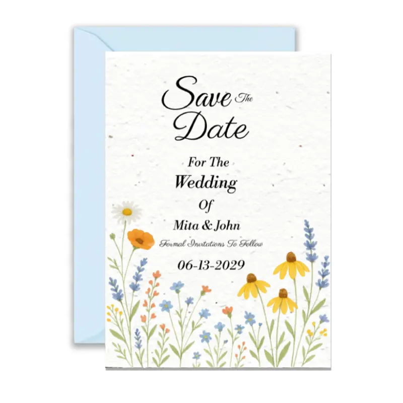 Wildflower Peaks Wedding Save-The-Date Design 1