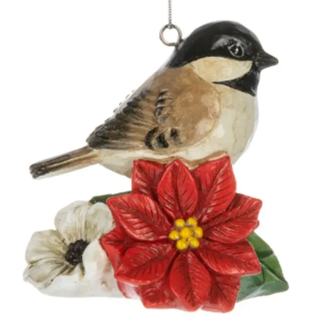 Winter Floral Bird Ornament – Nature-Inspired Holiday Decoration 1