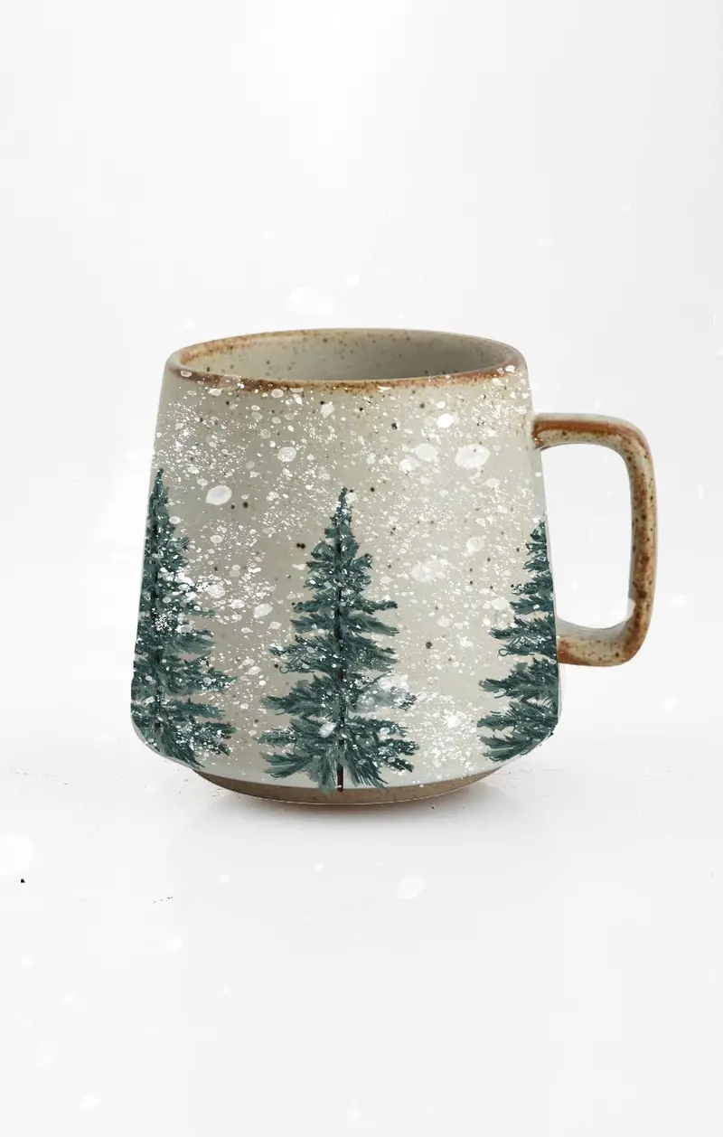 Winter Forest Scene Ceramic Mug 1