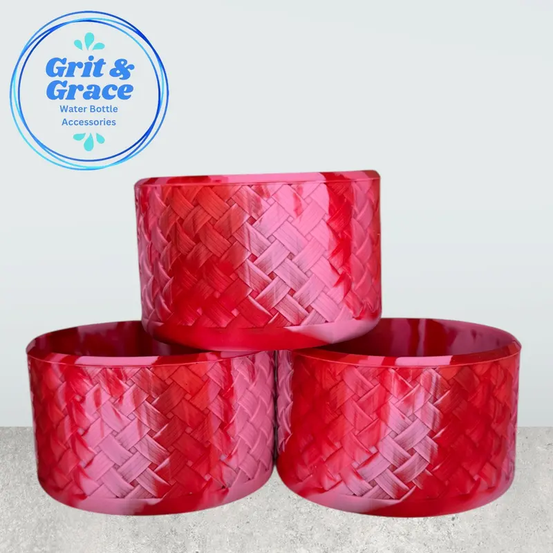 Woven Basketweave Red Velvet Boot 1