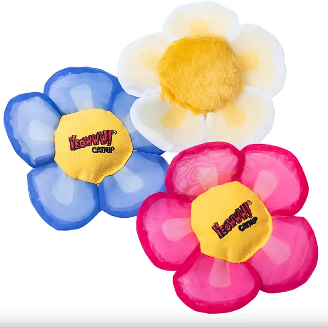 Yeowww! Catnip Daisy Flower Tops – Natural Feline Treat, Assorted 1