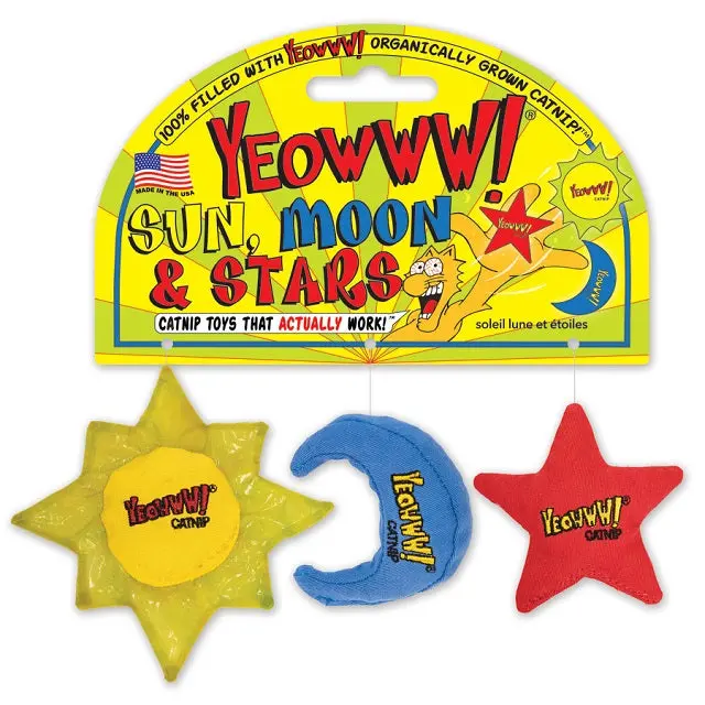 Yeowww! Catnip Toy Trio – Sun, Moon & Stars 1