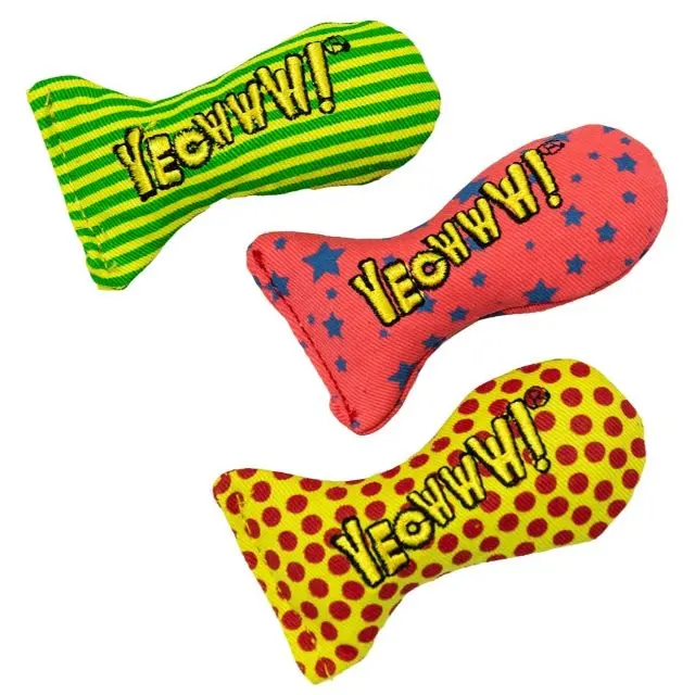 Yeowww! Stinkies Catnip Toys – Natural Hemp-Filled Feline Play Items, Assorted Colors 1