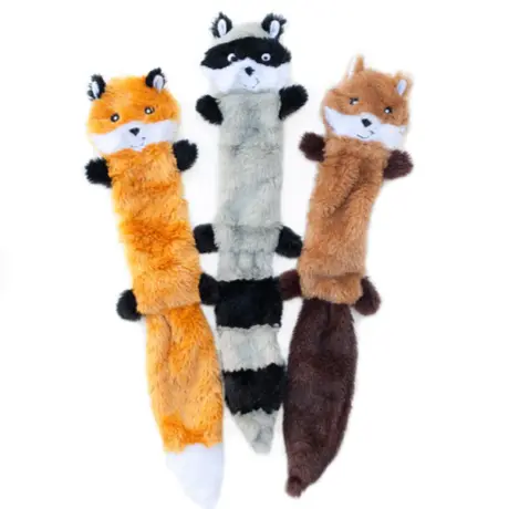 Zippypaws Skinny Peltz – Large 3-Pack Squeaky Plush Dog Toys 1