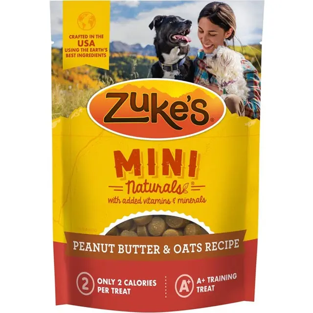 Zuke'S Mini Naturals Peanut Butter & Oats Dog Treats – 6 Oz Pouch 1