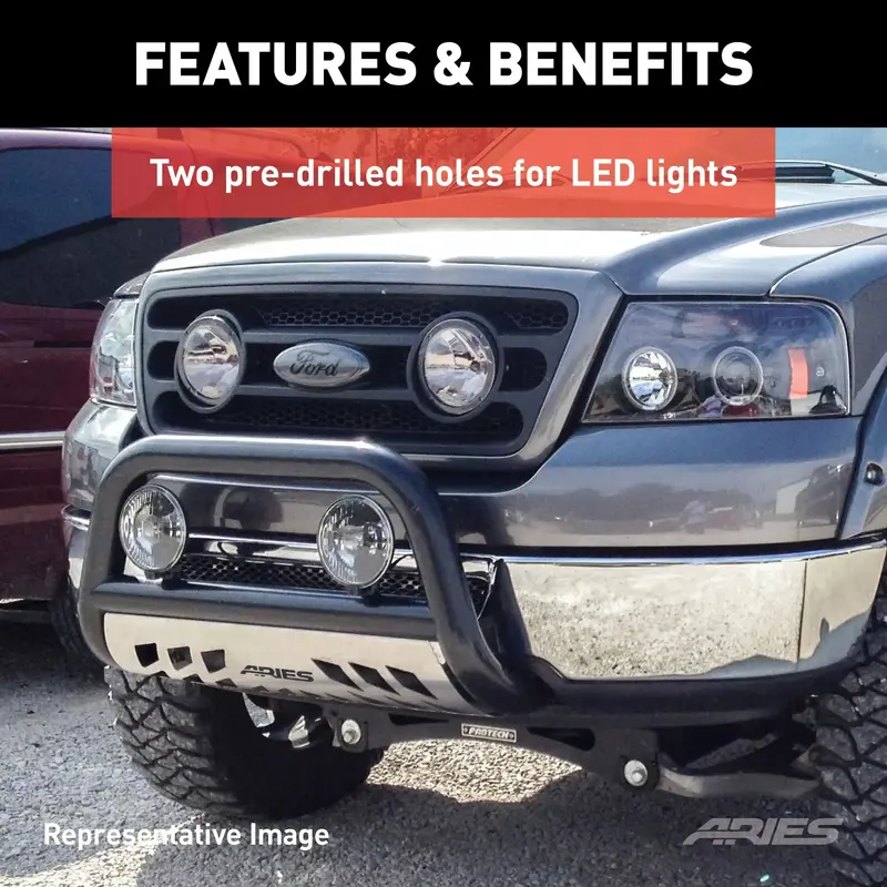Aries 35-2004 Polished Stainless Steel Bull Bar For Select Toyota Sequoia & Tundra Models 1