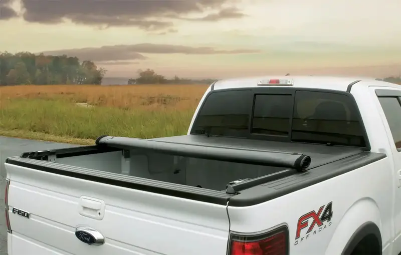 Lund 960221 Genesis Roll-Up Tonneau Cover – Black Leather-Grain Texture, Easy Installation 1
