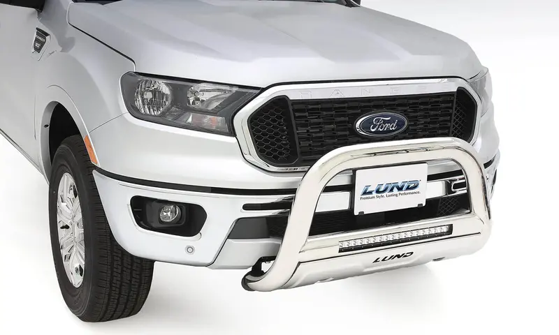 Lund Bull Bar With Integrated Light Mounts – Stainless Steel Construction, Wiring Included 1