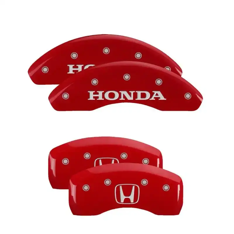 Mgp Engraved 4-Piston Caliper Covers – Front And Rear, I-Vtec Red Finish With Silver Accent 1