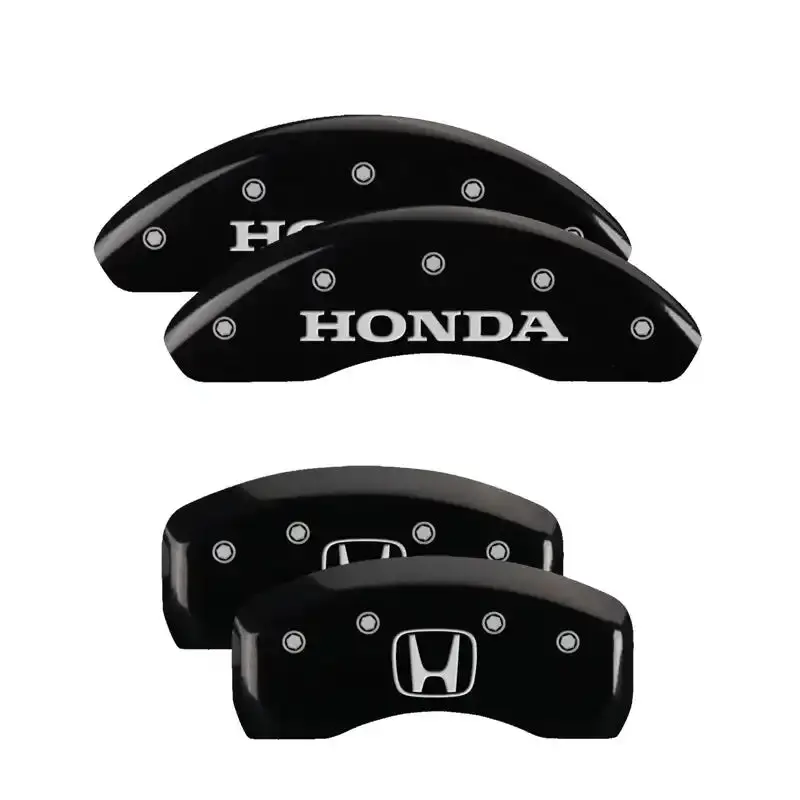 Mgp Engraved 4-Piston Caliper Covers – I-Vtec Front & Rear, Black With Silver Accent 1