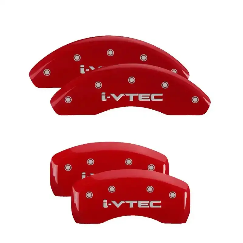 Mgp Engraved Caliper Covers – V-Tech Red Finish With Silver Accents, Front & Rear 1