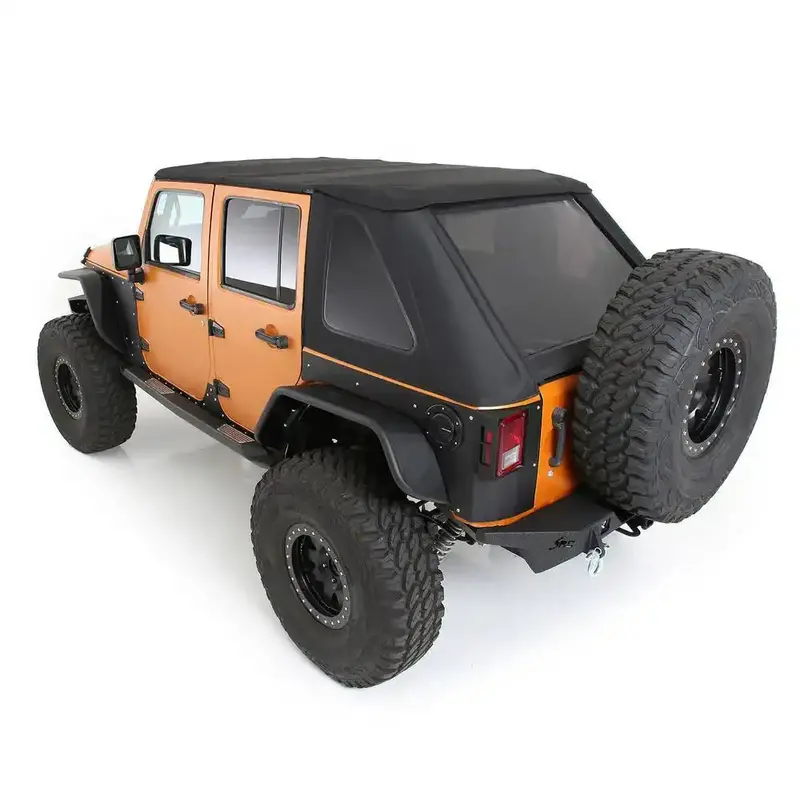 Smittybilt 9087135K Bowless Soft Top Kit With Tinted Windows For 2007–2018 Jeep Jk 4-Door 1
