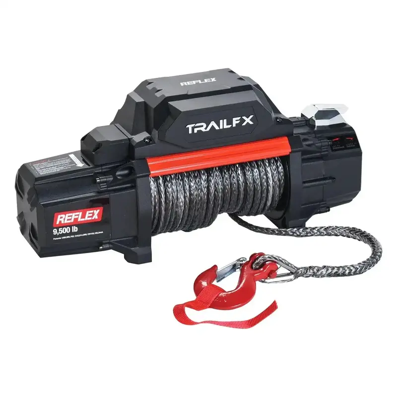 Trailfx Wrs95B 12V Winch With 9500-Pound Capacity And 94-Foot Synthetic Rope – Roller Fairlead Mount Not Included 1