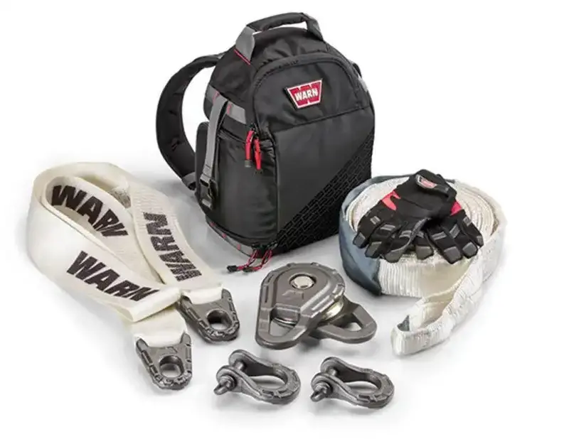 Warn 18,000 Lb Recovery Strap With Tree Protector And Dual 3/4-Inch Shackles 1